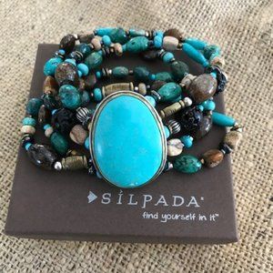 Silpada Retired Turquoise Stretch Bracelet
